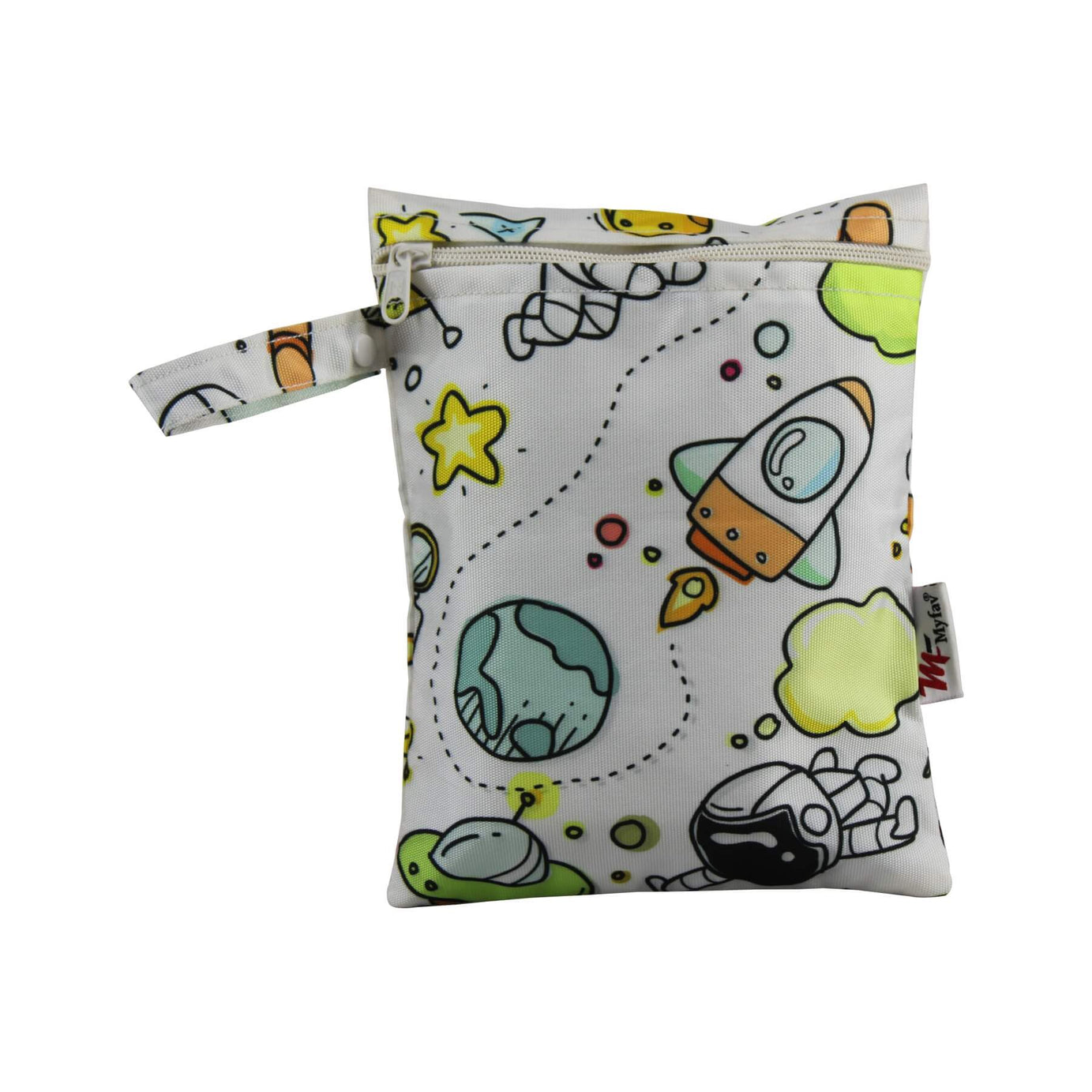 My Fav White Space Print Multiutility Wet Dry Pouch/Diaper Bag/Travel Pouch/Travel Kit