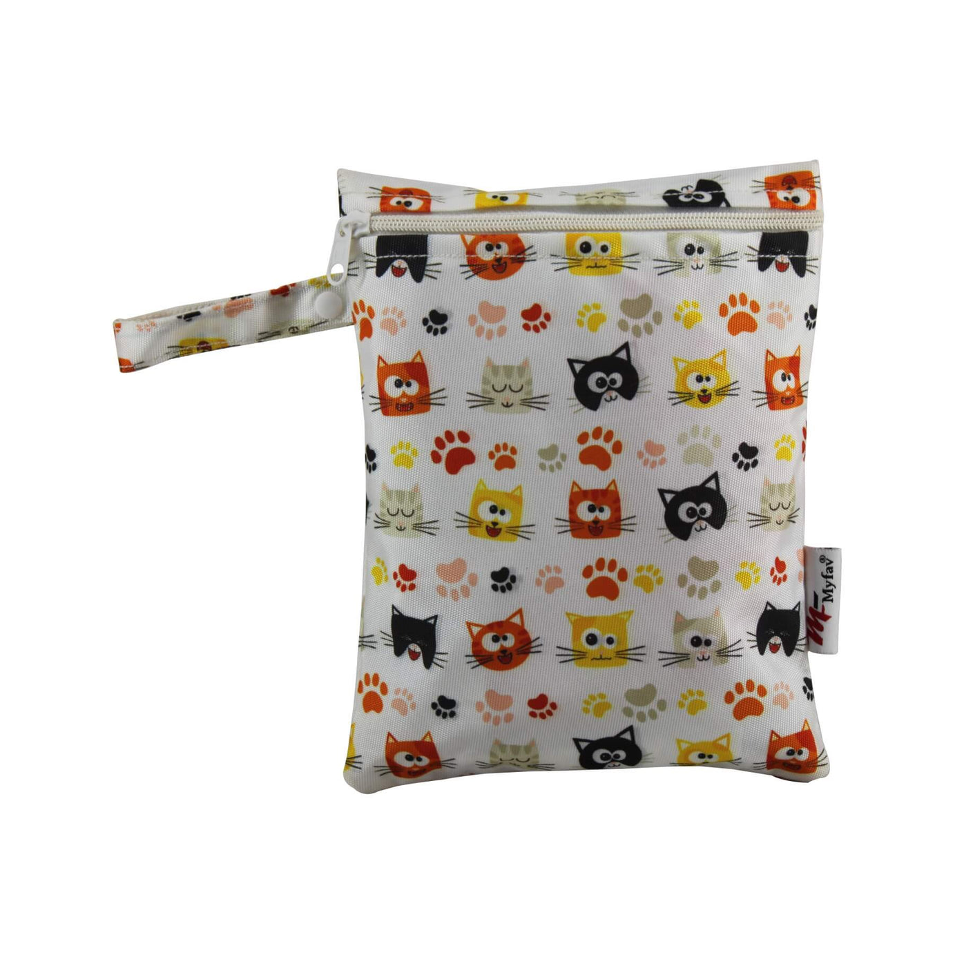 My Fav Cat Faces Print Multiutility Wet Dry Pouch/Diaper Bag/Travel Pouch/Travel Kit