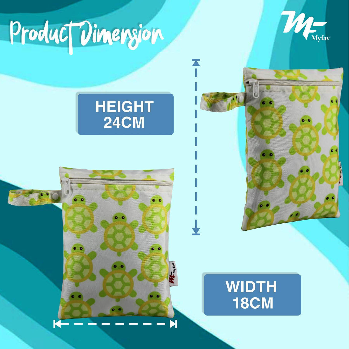 My Fav Spiral Print Multiutility Wet Dry Pouch/Diaper Bag/Travel Pouch/Travel Kit - Pack of 2