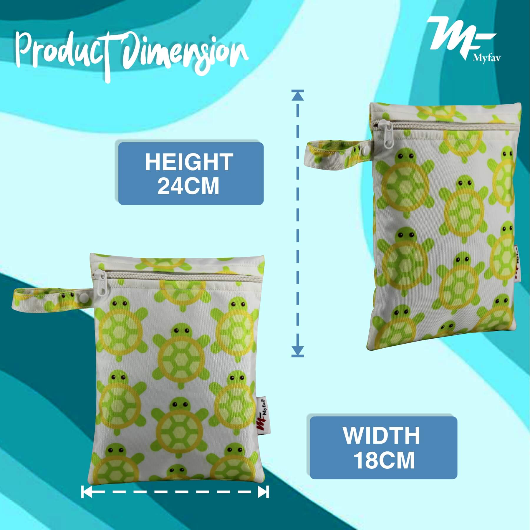 My Fav Spiral Print Multiutility Wet Dry Pouch/Diaper Bag/Travel Pouch/Travel Kit - Pack of 2