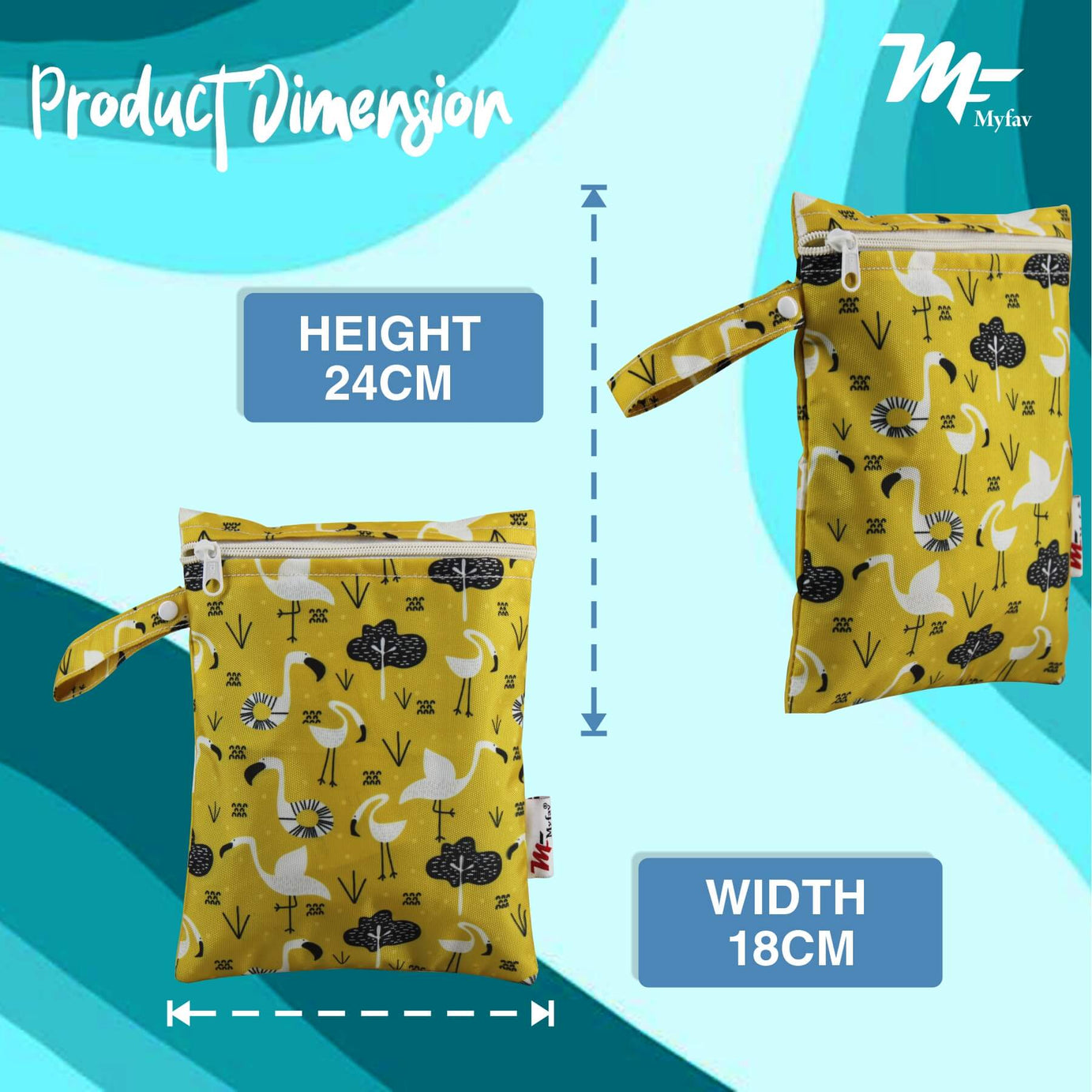 My Fav Duck Print Multiutility Wet Dry Pouch/Diaper Bag/Travel Pouch/Travel Kit