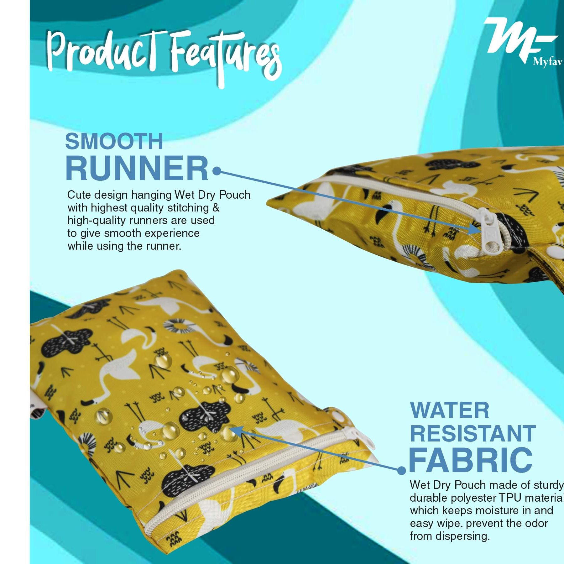 My Fav Duck Print Multiutility Wet Dry Pouch/Diaper Bag/Travel Pouch/Travel Kit