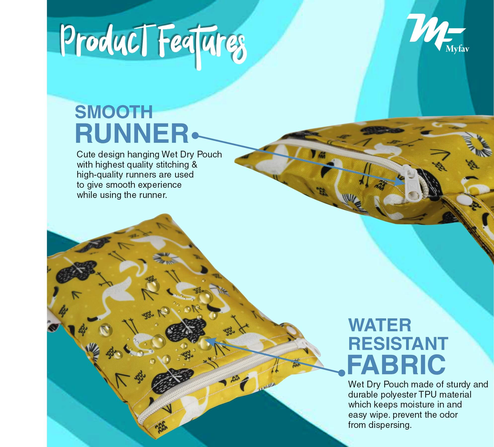 My Fav Duck Print Multiutility Wet Dry Pouch/Diaper Bag/Travel Pouch/Travel Kit