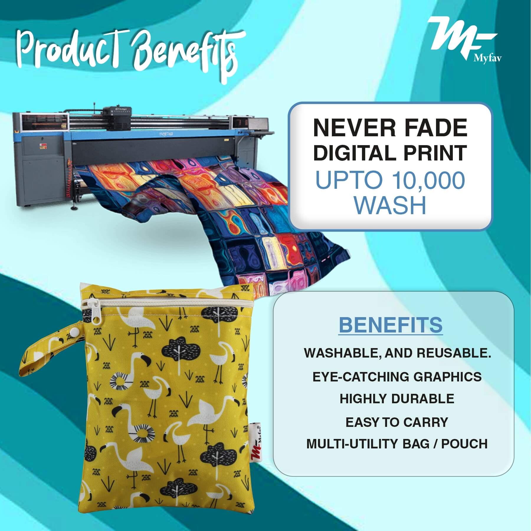 My Fav Duck Print Multiutility Wet Dry Pouch/Diaper Bag/Travel Pouch/Travel Kit