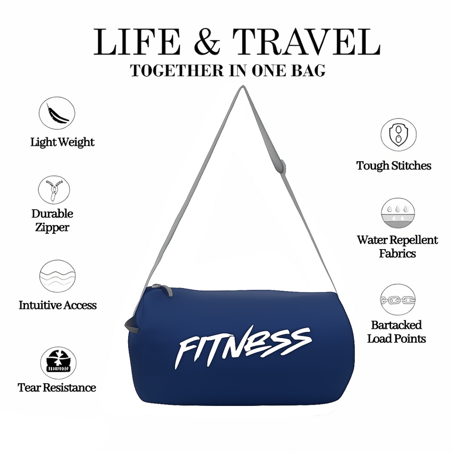 MY FAV Gym Bag for Men & Women, Adjustable Shoulder Strap, Side Mesh Pocket, Capacity - 21 liters