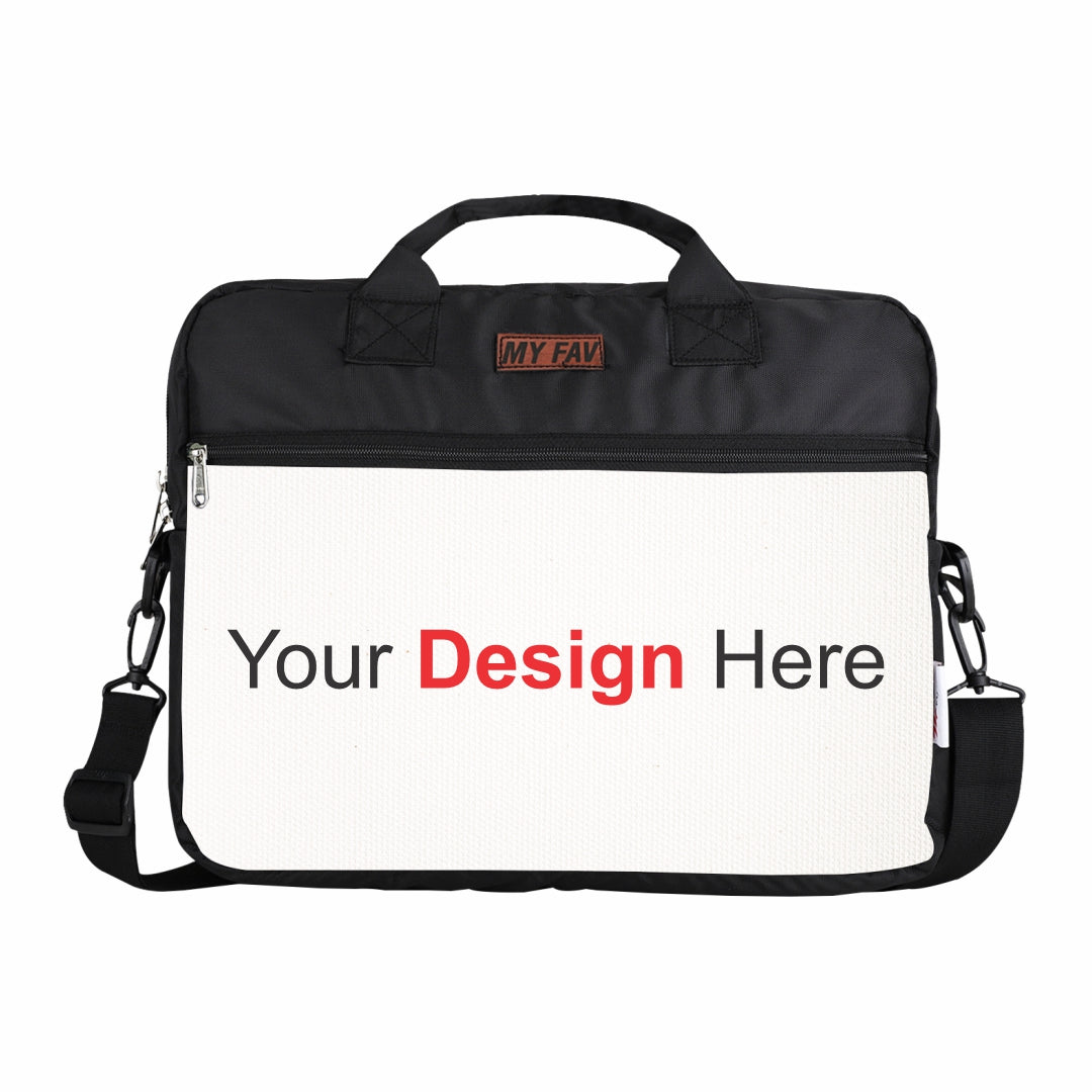 MY FAV Personalized/ Customized Print Office Bag for Men and Women, Water Repellent Highly Durable Business Briefcase Bag for Laptop/Notebook/MacBook/Office/Travel/Business