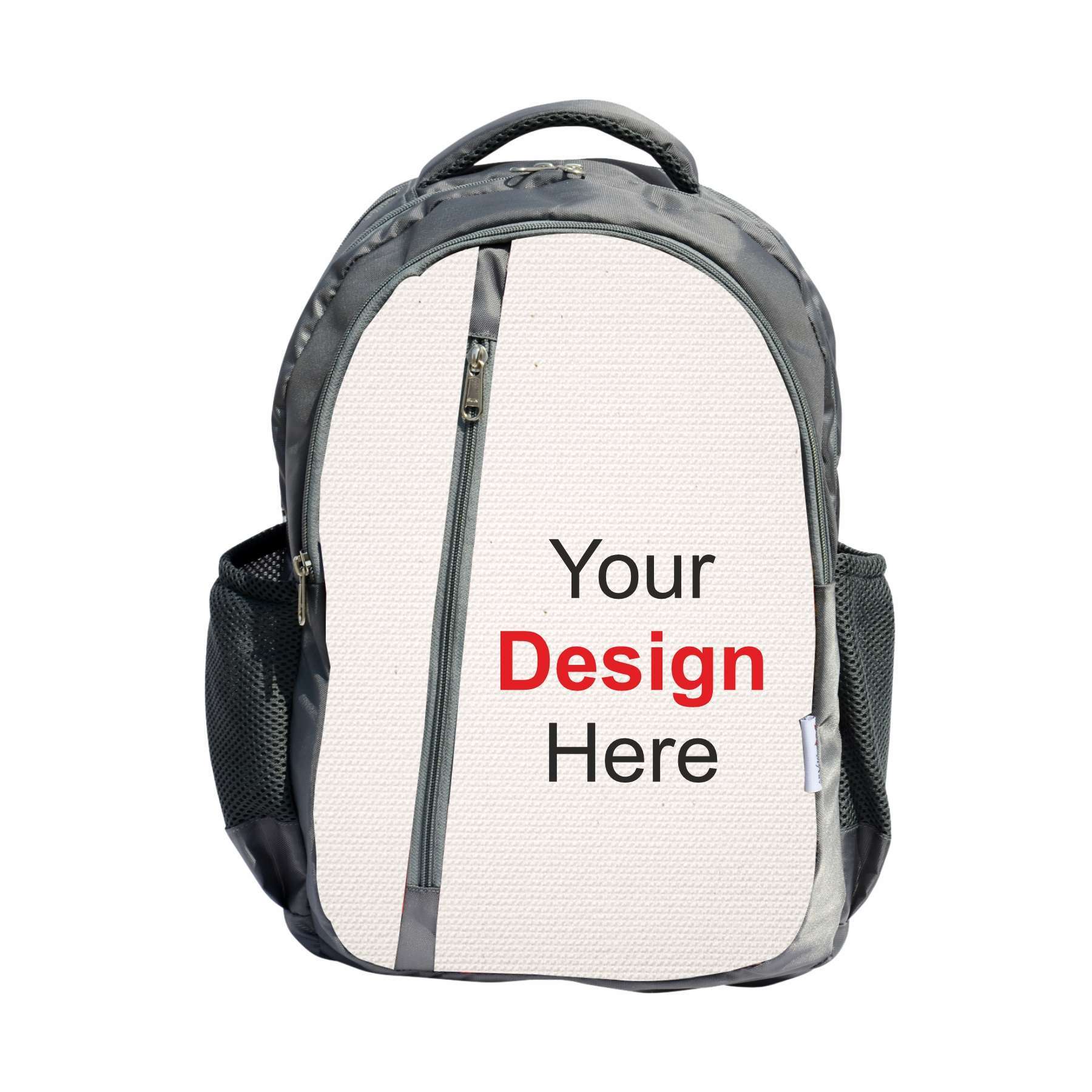 My Fav Personalized/ Customized Print Grey Colour Laptop Backpack For Men Women / School Bag For Boys Girls