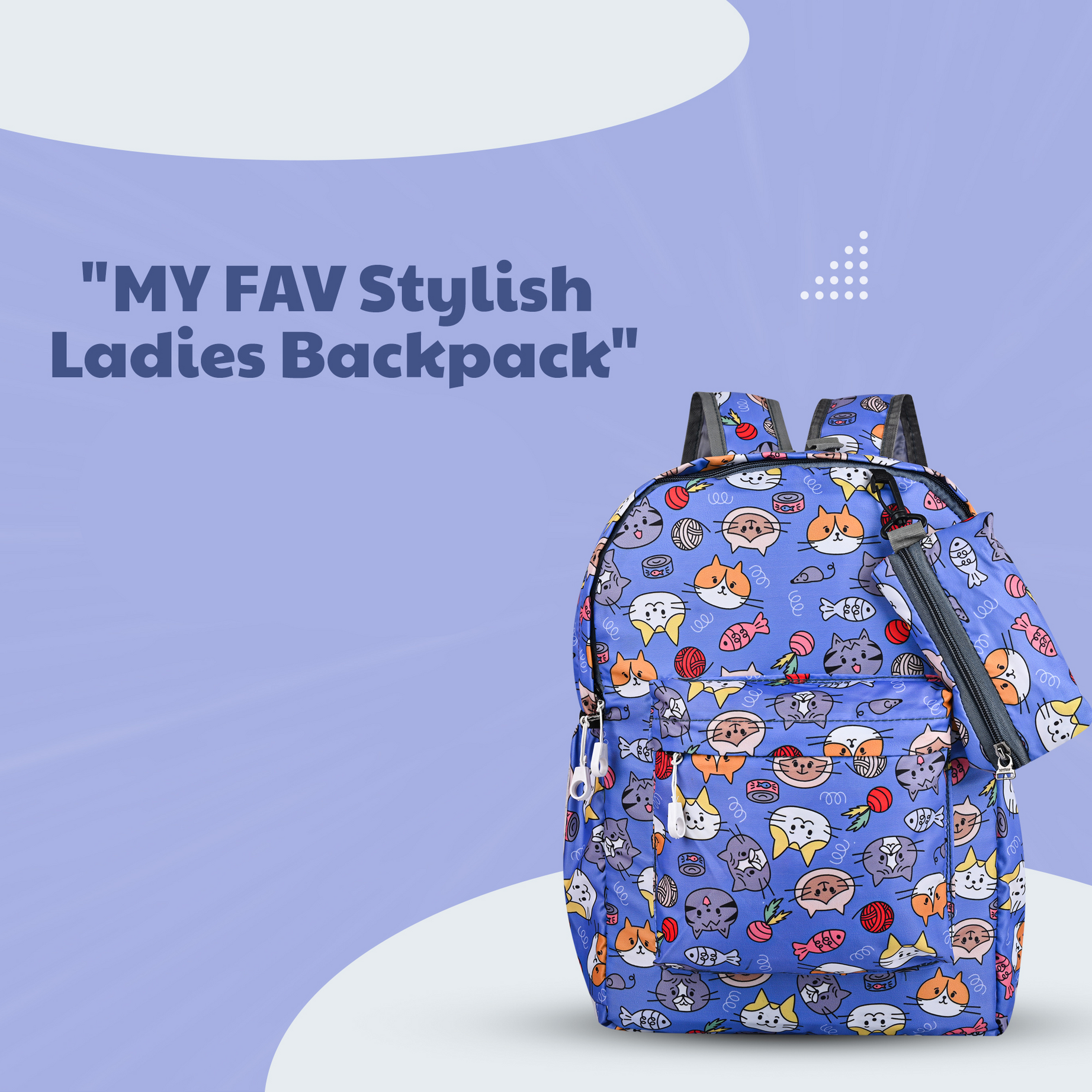 MY FAV 15L Digital Printed 2 Compartment With Pouch | Bottle Pocket | Best Stylish Lightweight Spacious Waterproof Backpack for Children Boys And Girls | Casual/Picnic/Tuition/School Bag