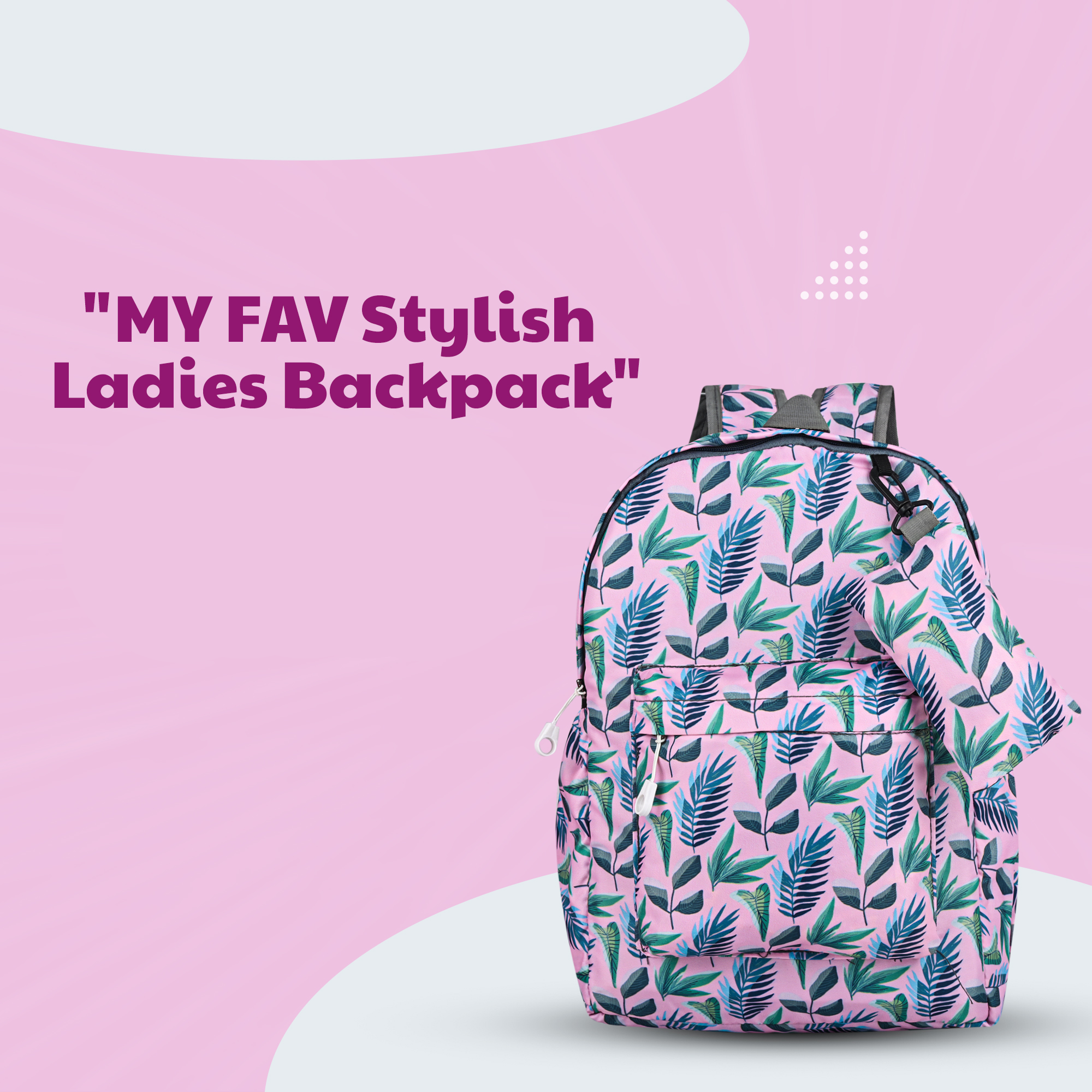 MY FAV 15L Digital Printed 2 Compartment With Pouch | Bottle Pocket | Best Stylish Lightweight Spacious Waterproof Backpack for Children Boys And Girls | Casual/Picnic/Tuition/School Bag