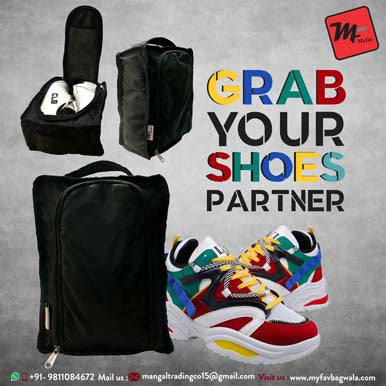 My Fav PU Coated Water Resistance Shoe Bag Pouch of Footwear