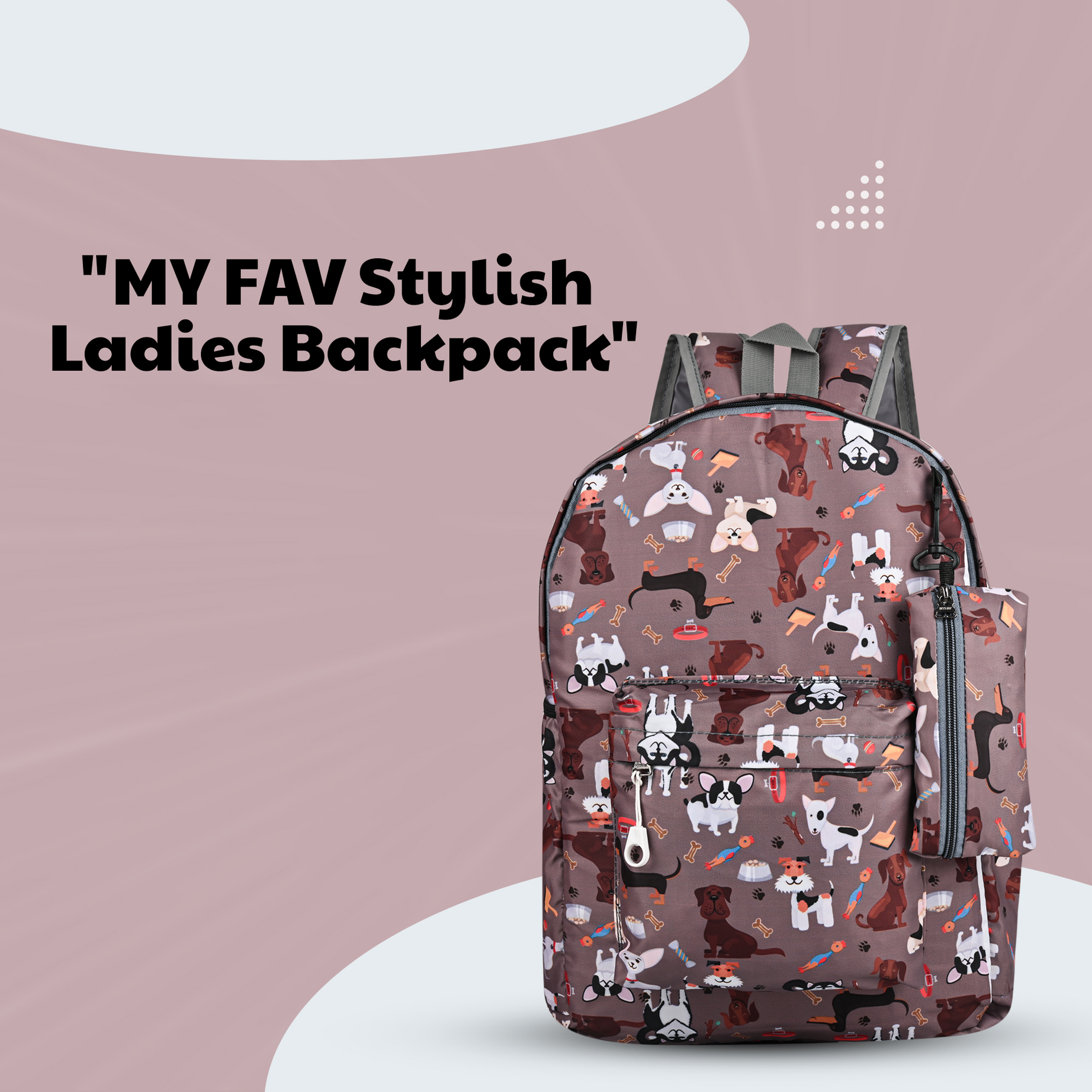 MY FAV 15L Digital Printed 2 Compartment With Pouch | Bottle Pocket | Best Stylish Lightweight Spacious Waterproof Backpack for Children Boys And Girls | Casual/Picnic/Tuition/School Bag