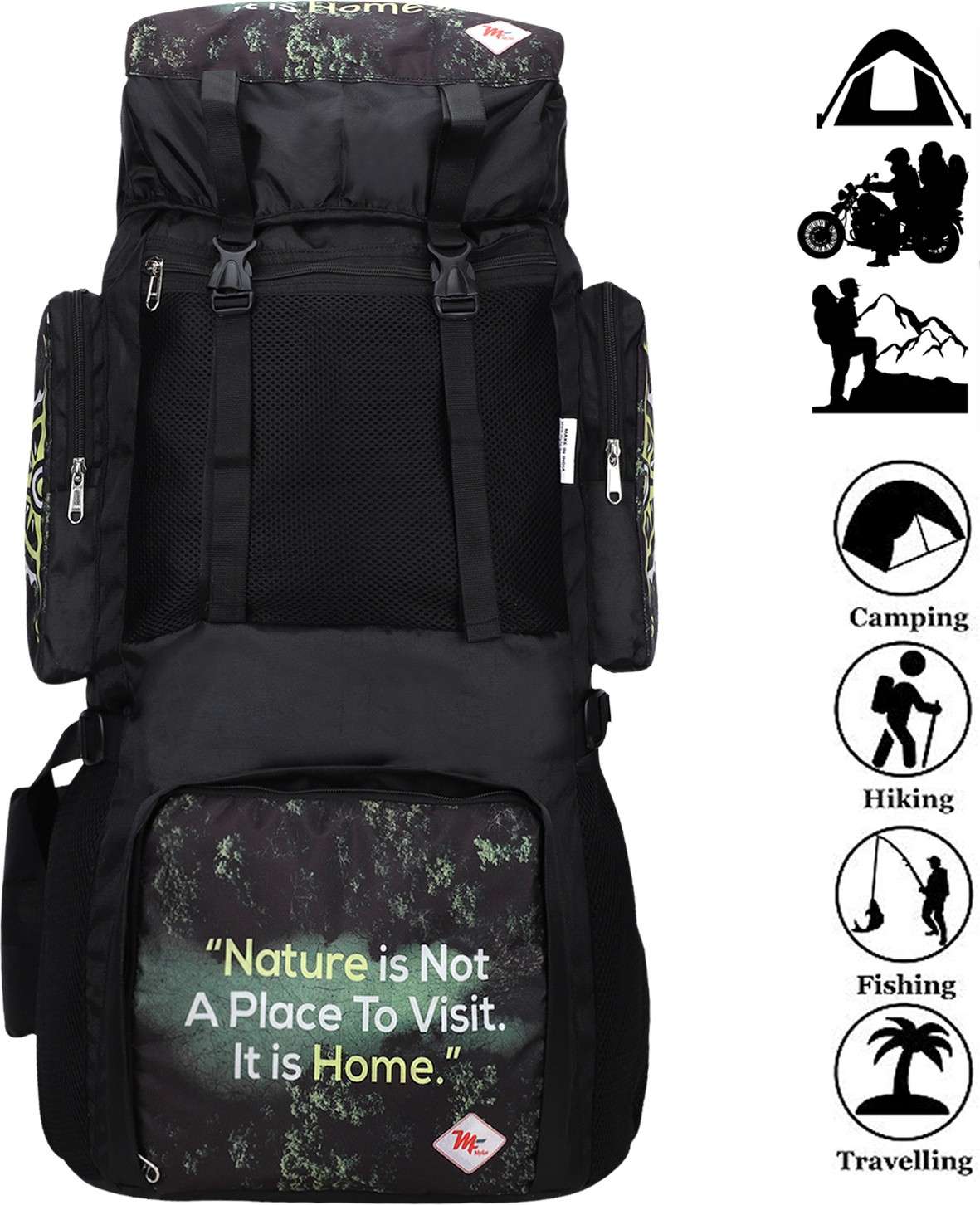 MY FAV Nature Print 70L Trekking Hiking Backpack Rucksack for Men Women Rucksack - 70