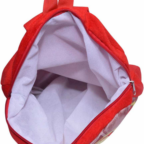 My Fav Red Digital Print Soft Velvet Fabric Kids Playschool Bag