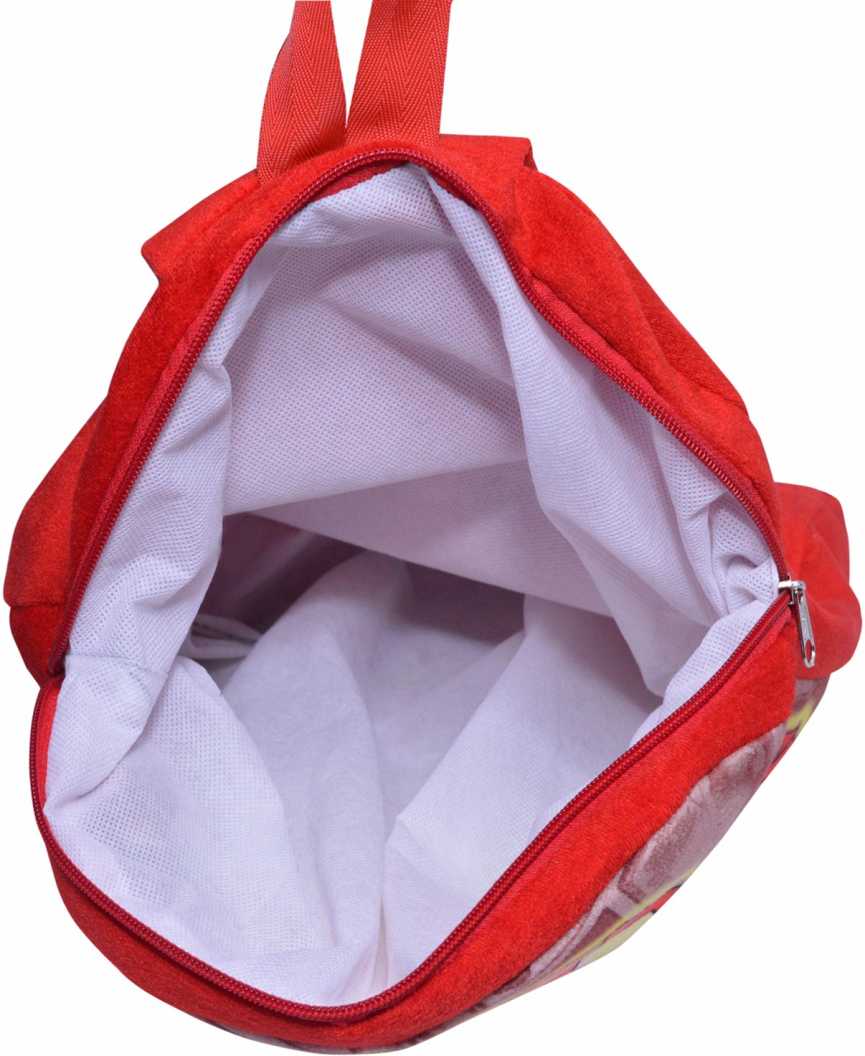 My Fav Red Digital Print Soft Velvet Fabric Kids Playschool Bag