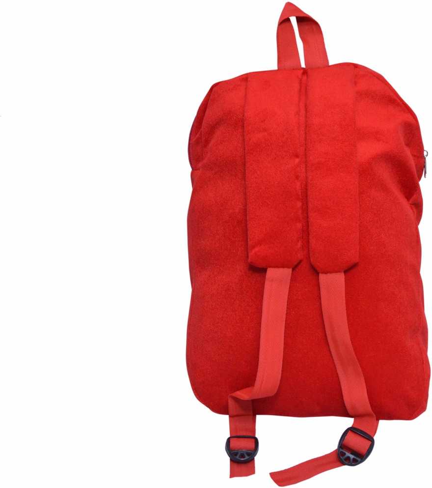 My Fav Red Digital Print Soft Velvet Fabric Kids Playschool Bag