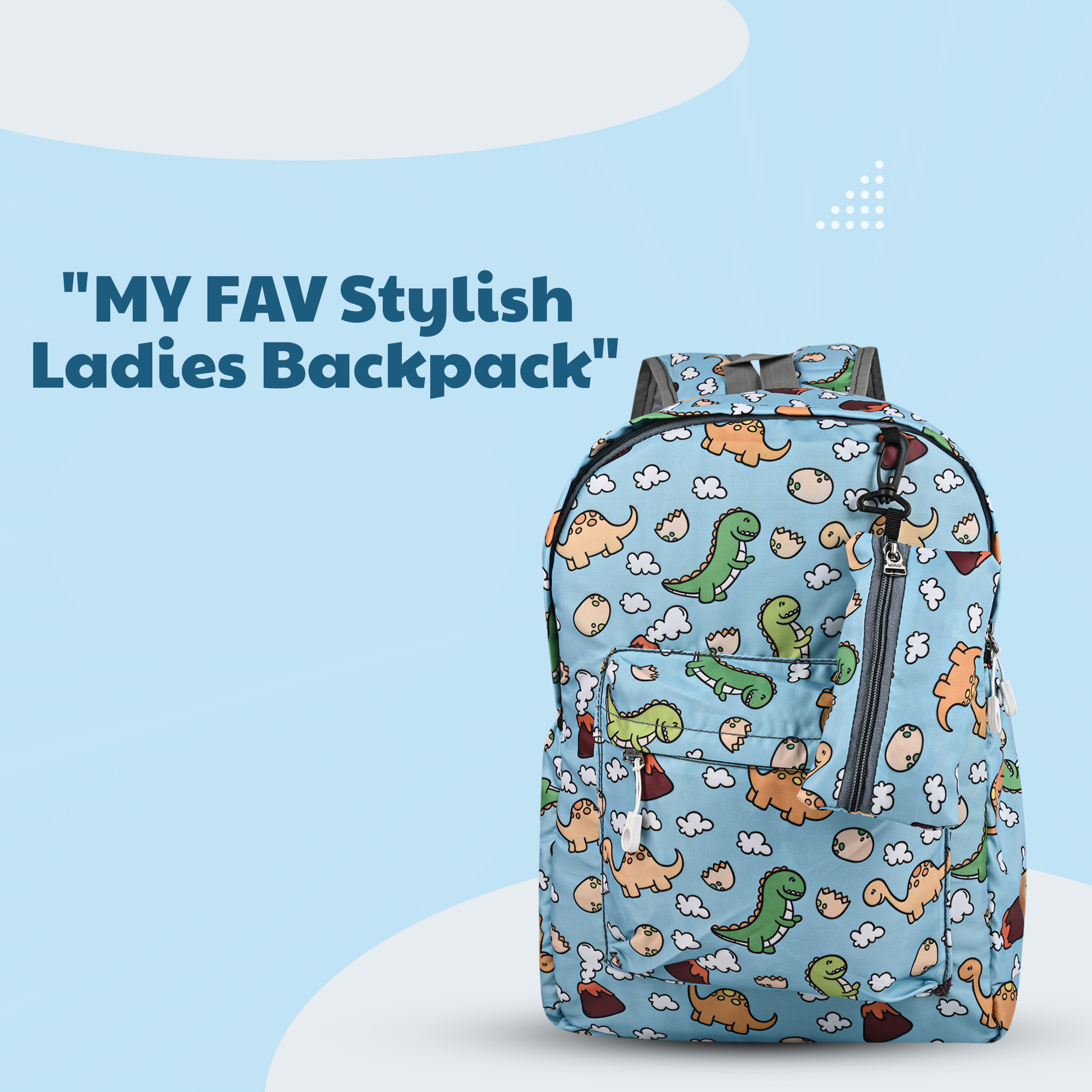 MY FAV 15L Digital Printed 2 Compartment With Pouch | Bottle Pocket | Best Stylish Lightweight Spacious Waterproof Backpack for Children Boys And Girls | Casual/Picnic/Tuition/School Bag